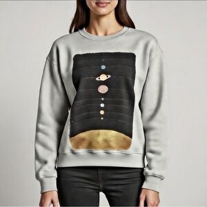 Graphic Sweatshirt with Planet Design